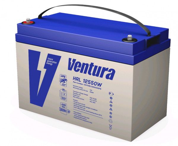 Аккумулятор для ИБП Ventura HRL, 215х173х330 мм (ВхШхГ),  необслуживаемый свинцово-кислотный,  12V/110 Ач, цвет: серый, (HRL 12550W)