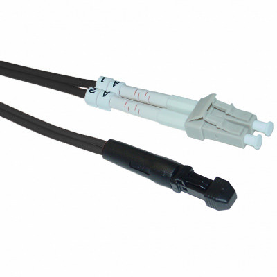 Коммутационный шнур оптический Hyperline, Duplex LC/MTRJM, OM2 50/125, LSZH, Ø 2мм, 1м, цвет: чёрный, (FC-D2-50-LC/PR-MTRJM/PR-H-1M-LSZH-BK)