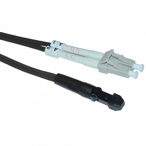 Коммутационный шнур оптический Hyperline, Duplex LC/MTRJM, OM2 50/125, LSZH, Ø 2мм, 1м, цвет: чёрный, (FC-D2-50-LC/PR-MTRJM/PR-H-1M-LSZH-BK)