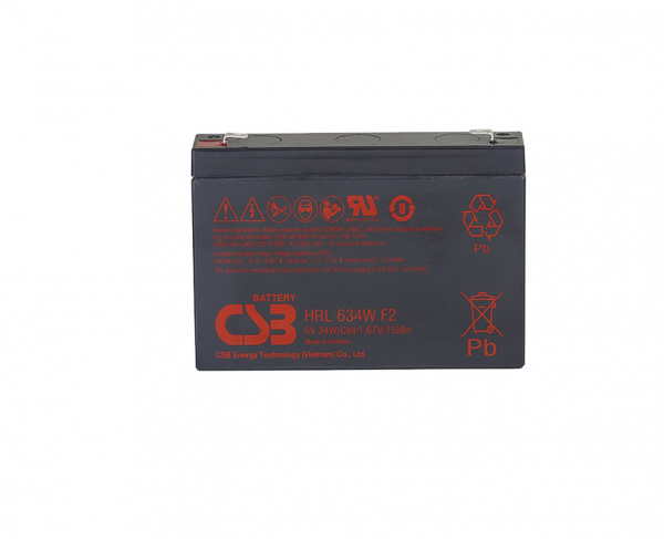Аккумулятор для ИБП CSB Battery HRL, 94,3х34х150,9 мм (ВхШхГ),  необслуживаемый свинцово-кислотный,  6V/, (HRL 634 W)