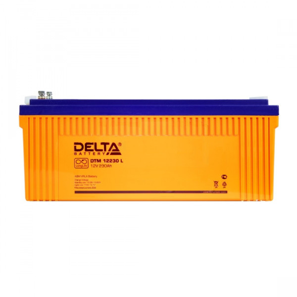 Аккумулятор для ИБП Delta Battery DTM L, 208х269х520 мм (ВхШхГ),  Необслуживаемый свинцово-кислотный,  12V/230 Ач, цвет: оранжевый, (DTM 12230 L)