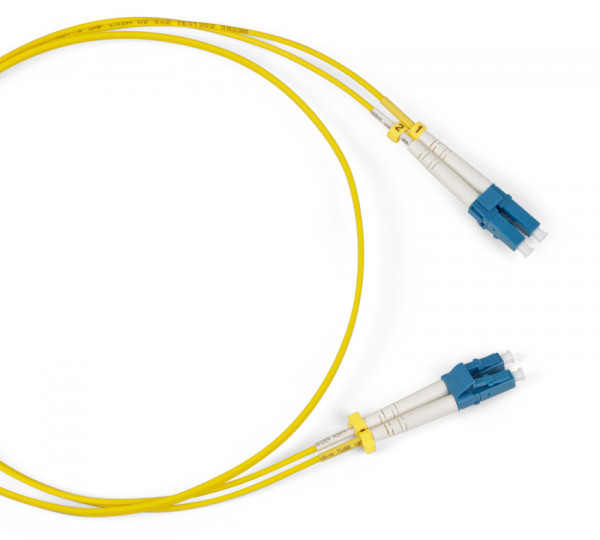 Коммутационный шнур оптический Hyperline, Duplex LC/LC (UPC), OS2 9/125, LSZH, Ø 2мм, 10м, цвет: жёлтый, (FC-D2-9-LC/UR-LC/UR-H-10M-LSZH-YL)