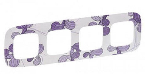 Рамка Legrand Valena Allure, 4 поста, 92х299х10 мм (ВхШхГ), плоская, универсальная, цвет: флора (LEG.754364)