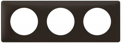 Рамка Legrand Celiane, 3 поста, 232х82х8,5 мм (ВхШхГ), универсальная, цвет: черная перкаль (LEG.066743)