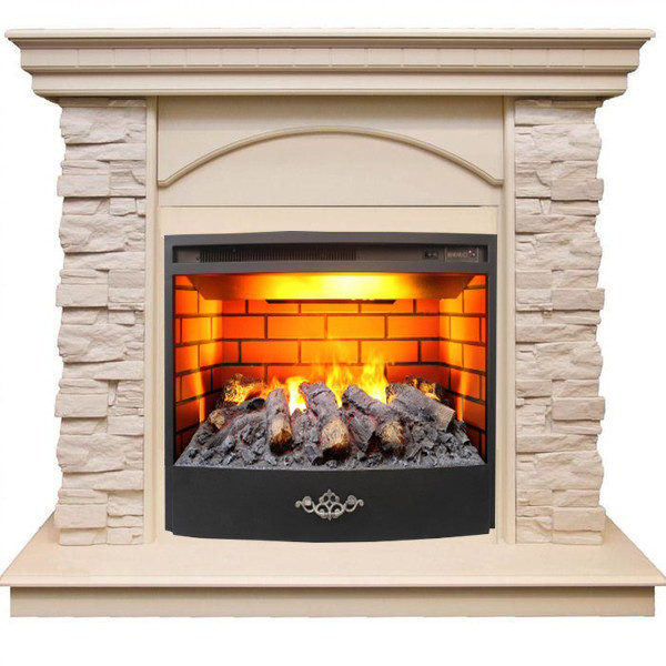 Электрокамин с широким очагом 3D Real-Flame Elford STD/EUG/25'5/HL WT 3D Firestar 25,5