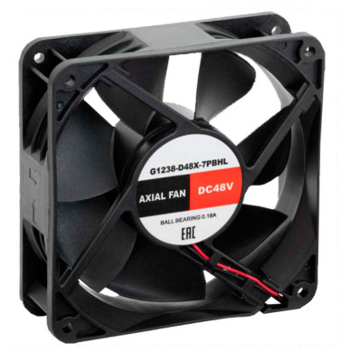 Вентиляторный модуль SILART, осевой, 48V, 38х120х120 мм (ВхШхГ), вентиляторов: 1, 48 дБ, поток: 193 м3/ч, для шкафов, цвет: чёрный