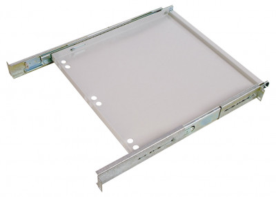 Полка клавиатурная ЦМО ТСВ, неперфорированная, выдвижная, 1U, 43,5х440х455 мм (ВхШхГ), нагрузка до 30 кг, с телескопич. направляющими, цвет: серый