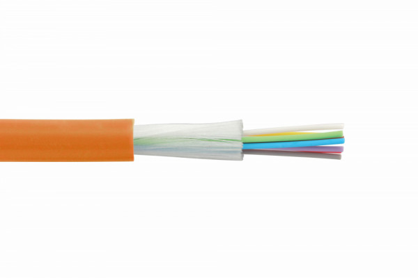 Кабель волоконно-оптический Eurolan Tight Buffer,  24хОВ, OM2 50/125, LSZH (нг(A)-HF), Ø 8,9мм, универсальный, небронированный, упрочняющие стекловолоконные нити, цвет: оранжевый