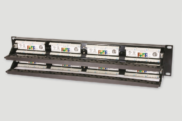 Коммутационная патч-панель Eurolan, 19", 2HU, портов: 48 х RJ45, кат. 6, универсальная, цвет: чёрный, (27B-U6-48BL)