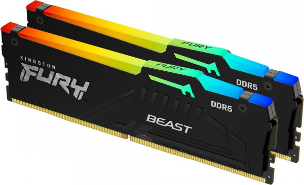 Оперативная память 16Gb DDR5 5200MHz Kingston Fury Beast RGB (KF552C36BBEAK2-16) (2x8Gb KIT)
