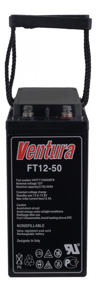 Аккумулятор для ИБП Ventura FT, 229х277х106 мм (ВхШхГ),  Необслуживаемый свинцово-кислотный,  12V/50 Ач, цвет: чёрный, (FT 12-50)