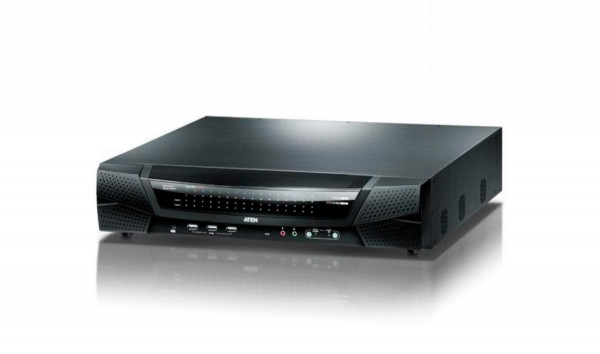 Переключатель KVM Aten, Altusen, портов: 64, 880х412,6х433,6 мм (ВхШхГ), KVM over IP: есть, USB, RS232, RJ45, PS/2, на 4 пользователя, цвет: чёрный