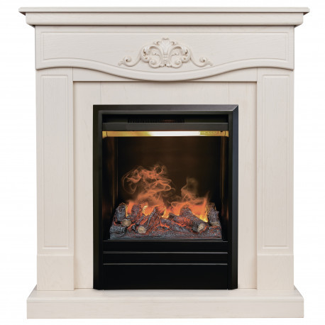Электрокамин с классическим очагом 3D Real-Flame Junona STD/EUG WT с очагом 3D Olympic
