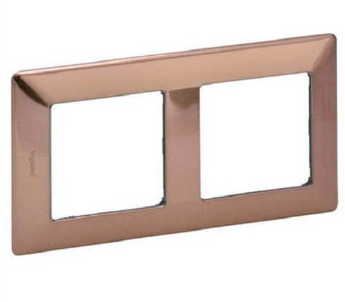 Рамка Legrand Valena Life, 2 поста, 86х157х10 мм (ВхШхГ), плоская, универсальная, цвет: медь (LEG.754162)