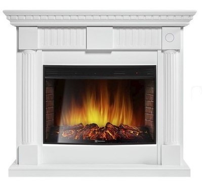 Электрокамин с широким очагом 2D Electrolux EFP/P-3320RLS с порталом Firelight Colonna 30 белый