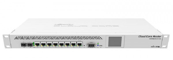 Маршрутизатор Mikrotik, CCR1009, портов: 9, 44х443х175 мм (ВхШхГ), цвет: серый, сенсорный ЖК-дисплей., CCR1009-7G-1C-1S+