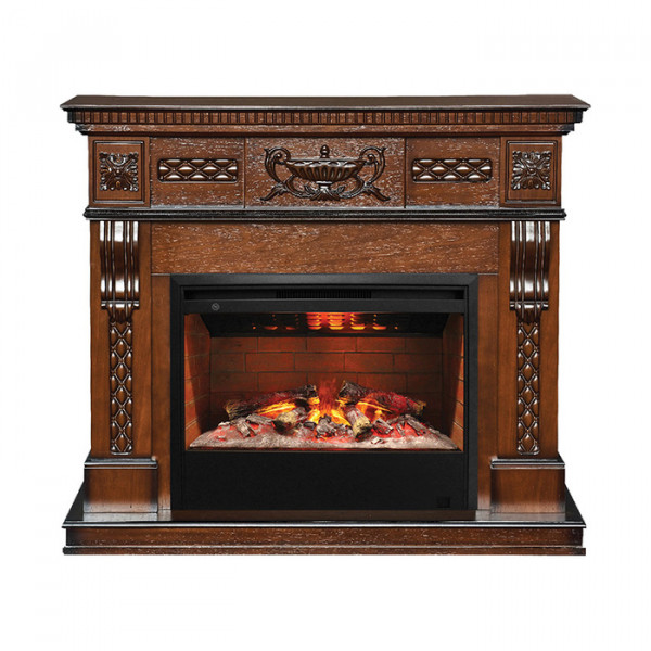 Электрокамин с широким очагом 3D Real-Flame Corsica Lux 26 AO с очагом 3D Helios 26