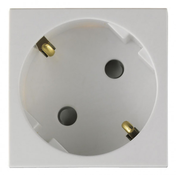 Розетка электрическая Efapel QUADRO 45, 2к+З, 16А, 45x45, 45 град., шторки защитные, цвет: белый матовый, винтовое подключение