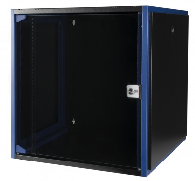Шкаф телекоммуникационный настенный Datarex, 19", 12U, 490х600х600 мм (ВхШхГ), дверь: стекло, боковая панель: сплошная съемная, разборный, цвет: чёрный