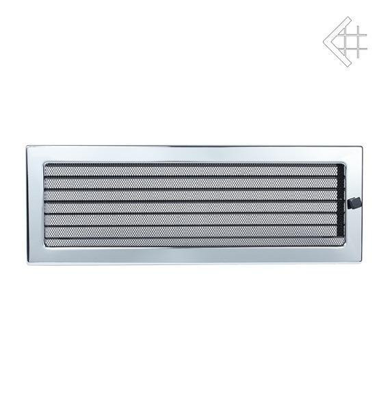 Вентиляционная решетка для камина Kratki 17х49 никелированная с жалюзи 49NX