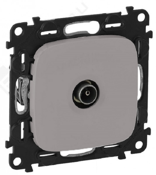 Розетка проходная Legrand Valena Allure, 1x TV, экр., внешняя, 51х58 мм (ВхШ), цвет: алюминий, (LEG.753961)