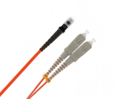 Коммутационный шнур оптический Hyperline, Duplex SC/MTRJF, OM2 50/125, LSZH, Ø 2мм, 1м, цвет: оранжевый, (FC-D2-50-MTRJF/PR-SC/PR--H-1M-LSZH-OR)