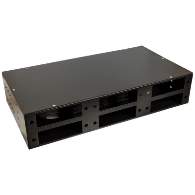 Бокс оптический Lanmaster, 72 хОВ, 2U, 429х87х229 мм (ВхШхГ), цвет: чёрный, (LAN-FOBM-RM-6P)