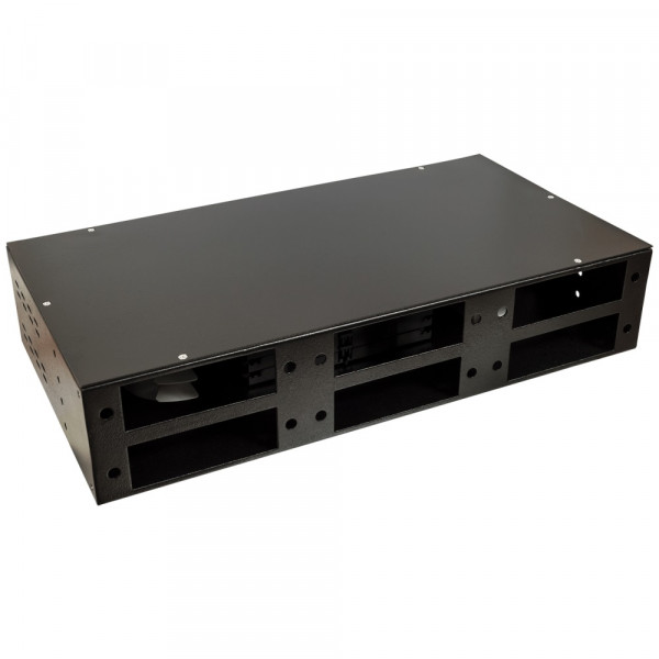 Бокс оптический Lanmaster, 72 хОВ, 2U, 429х87х229 мм (ВхШхГ), цвет: чёрный, (LAN-FOBM-RM-6P)