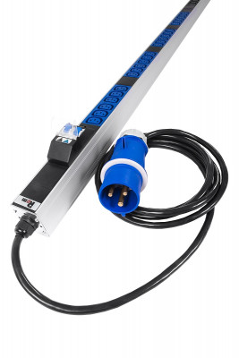 Блок силовых розеток Rem Rem-32, вертикальный, неуправляемый, IEC 60320 С13 х 48, вход IEC 309, шнур 3 м, 1 863мм, однофазный 32А, автомат + индикатор, алюминий
