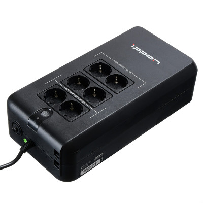 ИБП IPPON Back Verso New, 800ВА, оффлайн, универсальный, 170х335х92,5 (ШхГхВ), 220V,  однофазный, (751623)