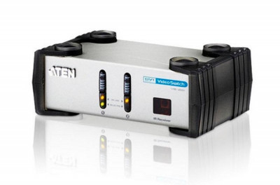 Переключатель KVM Aten, Altusen, портов: 2 х RCA, 55х88х140 мм (ВхШхГ), цвет: металл