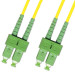 Коммутационный шнур оптический Hyperline, Duplex SC/SC (APC), OS2 9/125, LSZH, Ø 2мм, 3м, цвет: жёлтый, (FC-D2-9-SC/AR-SC/AR-H-3M-LSZH-YL)