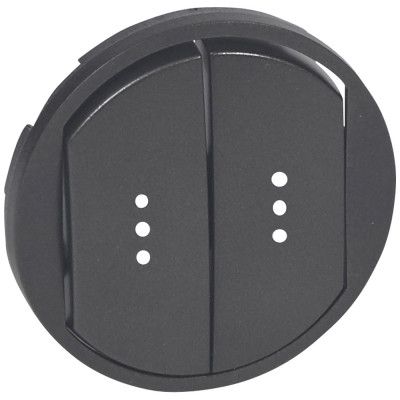 Лицевая панель для выключателя Legrand Celiane, 146х97 мм (ВхШ), с индикацией, кол-во клавиш: 2, цвет: графит, (LEG.067904)