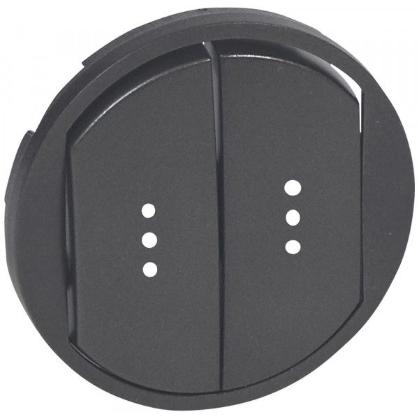 Лицевая панель для выключателя Legrand Celiane, 146х97 мм (ВхШ), с индикацией, кол-во клавиш: 2, цвет: графит, (LEG.067904)