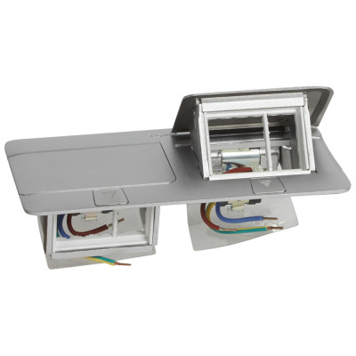 Розеточный блок Legrand DLP, алюминий, 120х230 мм (ШхД), глубина установки: 57 мм, модулей: 6, напольный