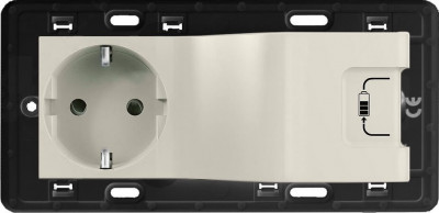 Розетка электрическая Legrand Valena Life/Allure, 2к+З+USB, 16А, цвет: слоновая кость, (зарядка 5в) (753210)