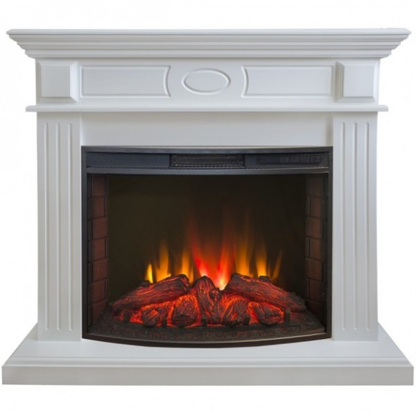 Камин в скандинавском стиле Real-Flame Leda 24/25,5 WT с очагом Evrika 25,5 LED