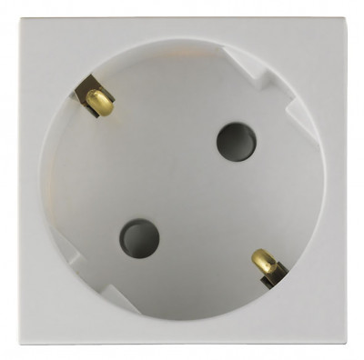 Розетка электрическая Efapel QUADRO 45, 2к+З, 16А, 45x45, 45 град., шторки защитные, цвет: алюминий, винтовое подключение