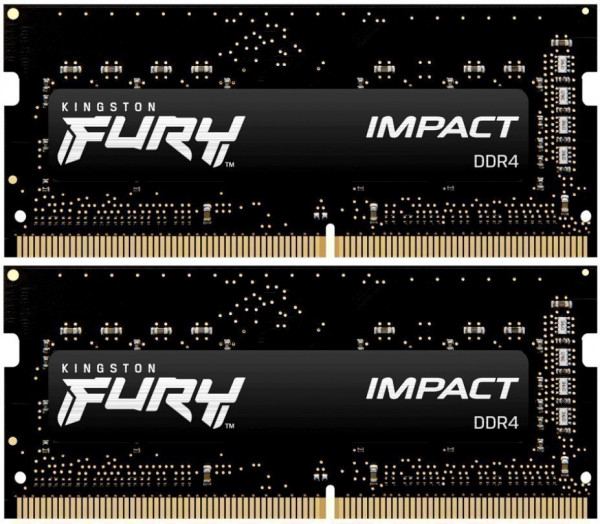 Оперативная память 32Gb DDR4 3200MHz Kingston Fury Impact SO-DIMM (KF432S20IBK2/32) (2x16Gb KIT)