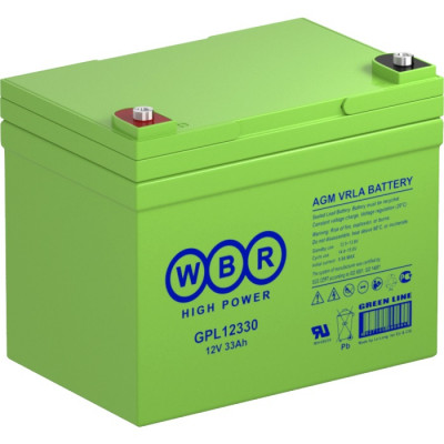 Аккумулятор для ИБП WBR GPL, 170х131х197 мм (ВхШхГ),  необслуживаемый свинцово-кислотный,  12V/34 Ач, (GPL12330 WBR)
