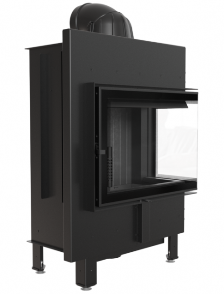 Угловая правая дровяная топка Kratki LUCY/14/SLIM/P/BS черная футеровка