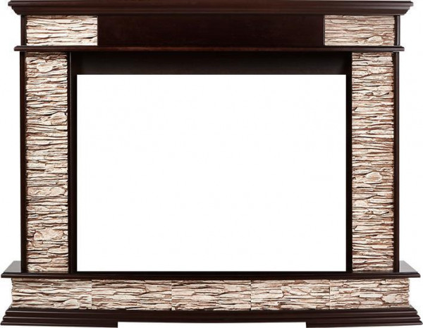 Широкий портал Firelight Scala 30 камень сланец скалистый бурый, шпон тёмный дуб