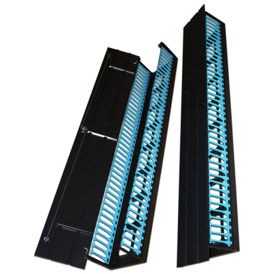 Организатор коммутационных шнуров TWT Business, 19", 42HU, 300х240 мм (ШхГ), вертикальный, металл, для шкафов, цвет: чёрный