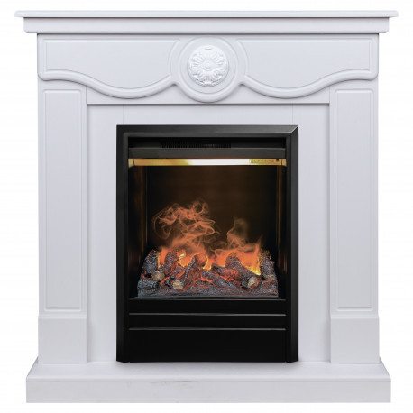 Электрокамин с классическим очагом 3D Real-Flame Aurora STD/EUG WT с очагом 3D Olympic
