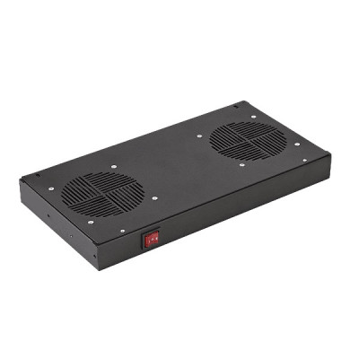 Вентиляторный модуль SILART SVB, 12V, 19", 1U, 45х415х220 мм (ВхШхГ), вентиляторов: 2, 48 дБ, поток: 386 м3/ч, для шкафов и стоек, цвет: чёрный