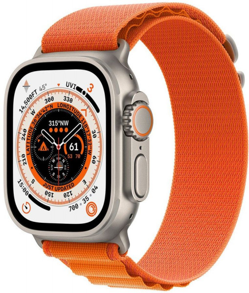 Умные часы Apple Watch Ultra 49mm Titanium Case with Orange Alpine Loop M (MQEU3LL/A)