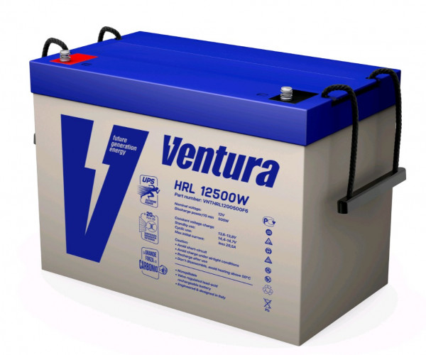 Аккумулятор для ИБП Ventura HRL, 210х169х306 мм (ВхШхГ),  необслуживаемый свинцово-кислотный,  12V/125 Ач, цвет: серый, (HRL 12500W)