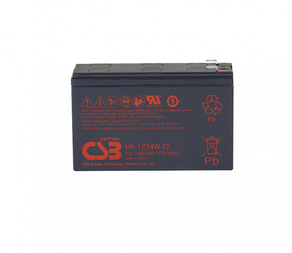 Аккумулятор для ИБП CSB Battery HR, 94,3х51х151 мм (ВхШхГ),  необслуживаемый свинцово-кислотный,  12V/, (HR 1224 W)