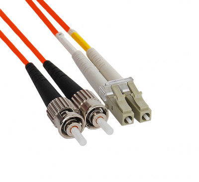 Коммутационный шнур оптический Hyperline, Duplex ST/LC (UPC/UPC), OM1 62,5/125, LSZH, Ø 2мм, 10м, цвет: оранжевый, (FC-D2-62-LC/PR-ST/PR-H-10M-LSZH-OR)