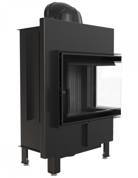 Угловая правая дровяная топка Kratki LUCY/14/P/BS черная футеровка